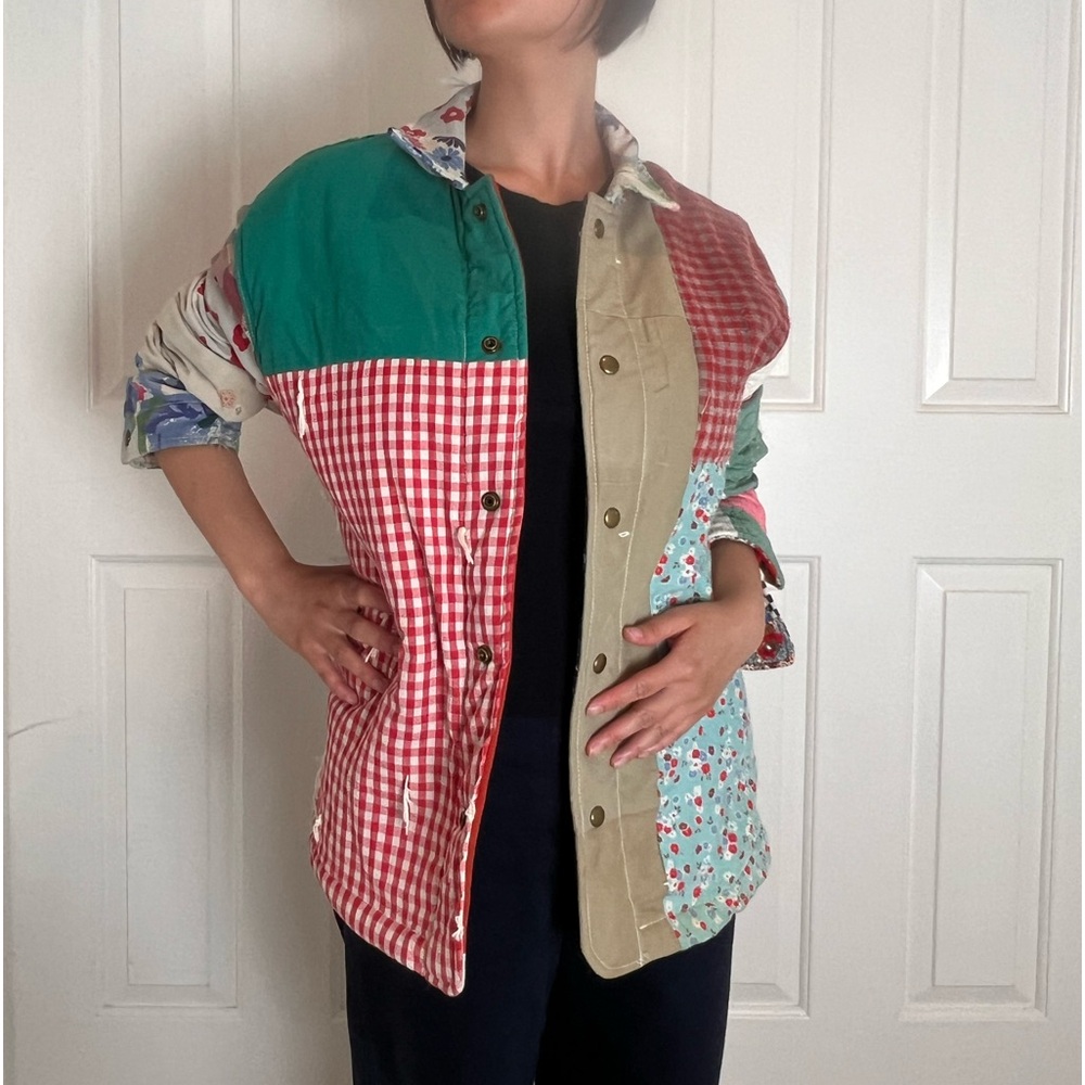 Upcycled Reclaimed vintage quilt jacket medium